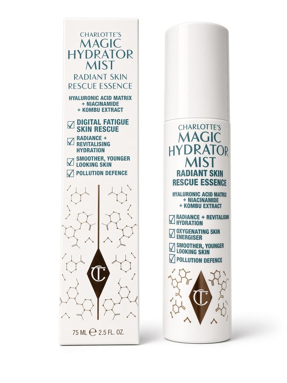 $47 | Charlotte’s Magic Hydrator Mist
Size: 75 ml / 2.5 fl oz